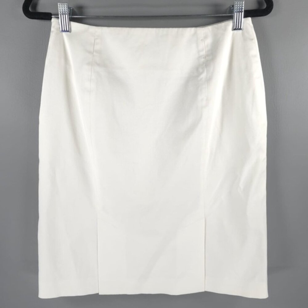 Maxmara Portugal Made 11010492 Lined White Skirt With Pockets Back Slit 6